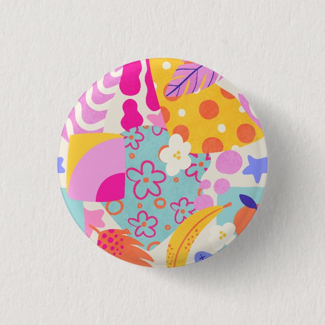 Badge Rond 2,50 Cm Vibrant Maxi Patchwork (Devant)