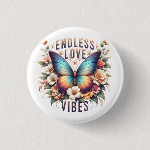 Badge Rond 2,50 Cm Vibrations d'amour éternel Papillon Art-96281