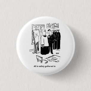 Badge Rond 2,50 Cm Vicar a une caricature de l'église cassock Fitting