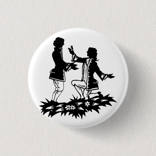 Badge Rond 2,50 Cm Victorian Gay Man propose la silhouette de Lover (Devant)