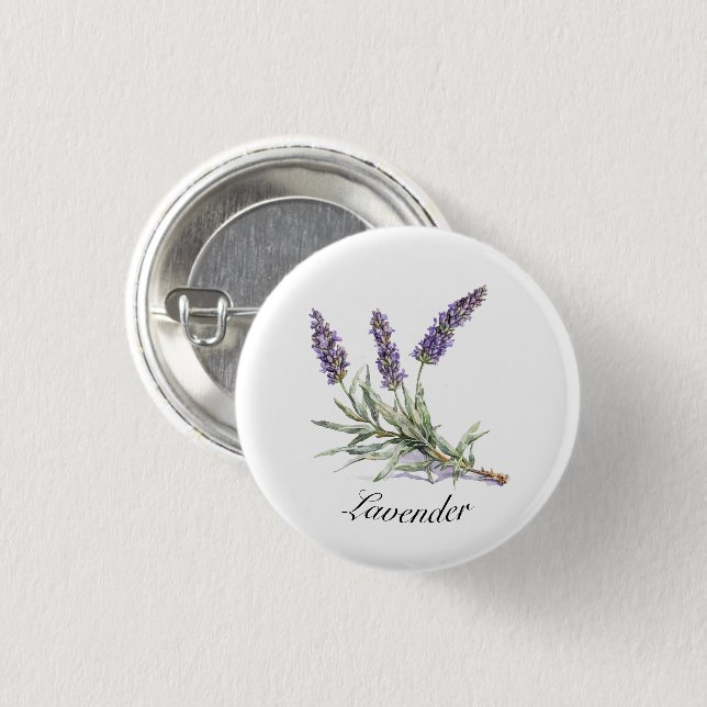 Badge Rond 2,50 Cm Vie de plantes : Lavande, personnalisable (Devant & derrière)