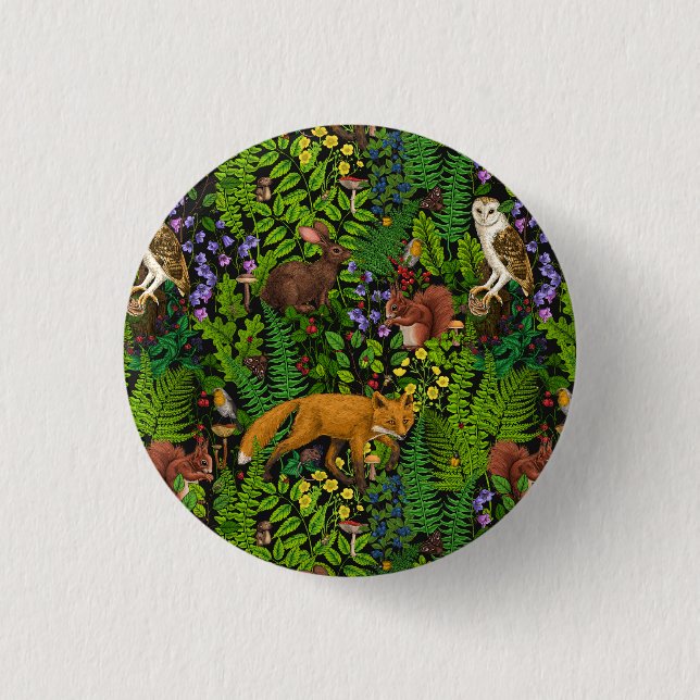 Badge Rond 2,50 Cm Vie forestière (Devant)