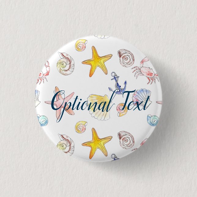 Badge Rond 2,50 Cm Vie marine et Ancres (Devant)