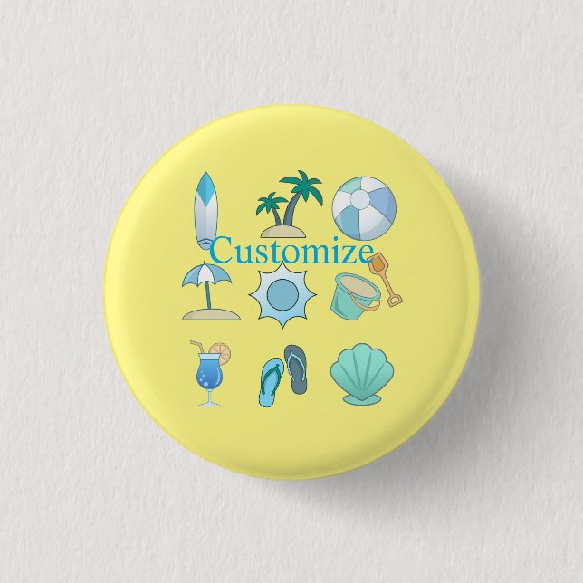 Badge Rond 2,50 Cm Vie sur la plage Thunder_Cove (Devant)