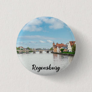 Badge Rond 2,50 Cm Vieille ville historique de Ratisbonne, Allemagne