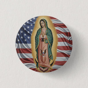 Badge Rond 2,50 Cm Vierge de Guadalupe - États-Unis