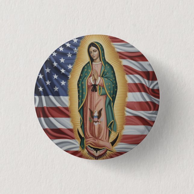 Badge Rond 2,50 Cm Vierge de Guadalupe - États-Unis (Devant)