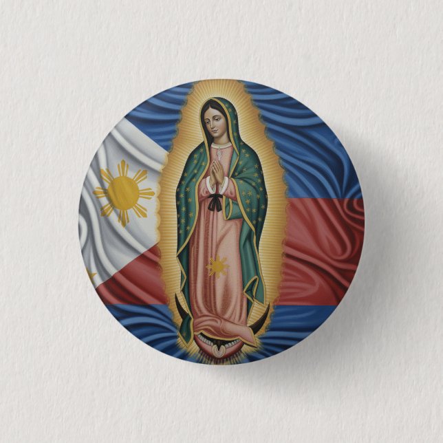 Badge Rond 2,50 Cm Vierge de Guadalupe - Philippines (Devant)