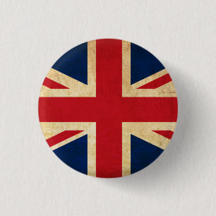 Badge Rond 2,50 Cm Vieux drapeau grunge vintage Union Jack du