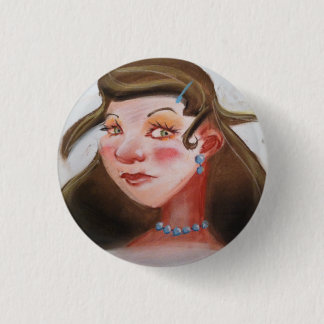 Badge Rond 2,50 Cm Vieux modèle Pin-up Girl 1950 Vintage