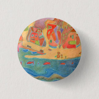 Badge Rond 2,50 Cm Village en bord de mer