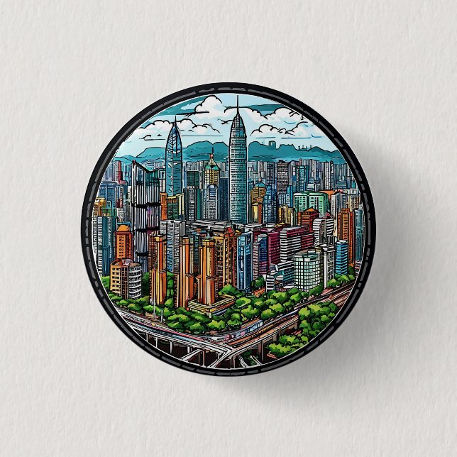Badge Rond 2,50 Cm ville de Shenzhen (Devant)