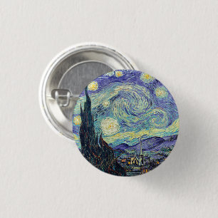 Badge Rond 2,50 Cm Vincent Van Gogh La Nuit étoilée