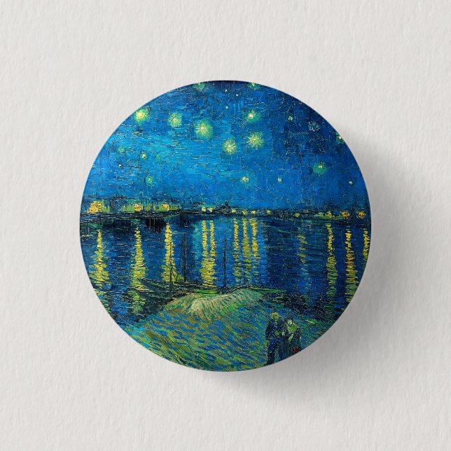 Badge Rond 2,50 Cm Vincent Van Gogh Starry Night Over The Rhone (Devant)