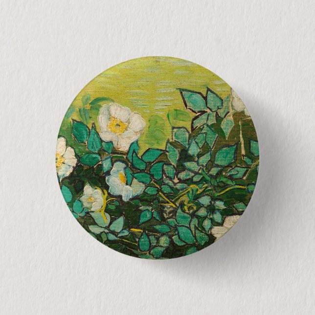 Badge Rond 2,50 Cm Vincent Van Gogh Wild Art Rose (Devant)