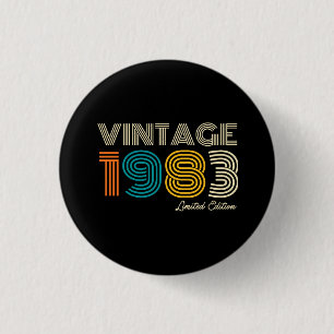 Badge Rond 2,50 Cm Vintage 1983 Limited Edition 40e anniversaire