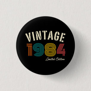 Badge Rond 2,50 Cm Vintage 1984 41e anniversaire