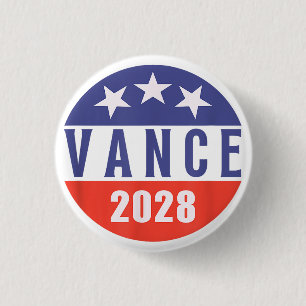 Badge Rond 2,50 Cm Vintage Retro Vance 2028 pour l'élection président