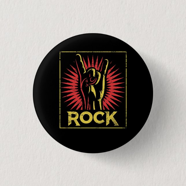 Badge Rond 2,50 Cm Vintage Rock n Roll - Concert Band Retro (Devant)