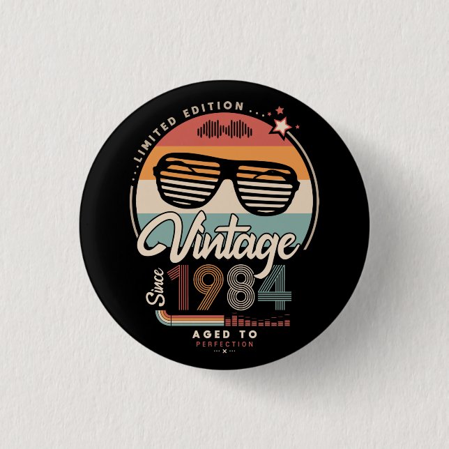 Badge Rond 2,50 Cm Vintage since 1984 (Devant)