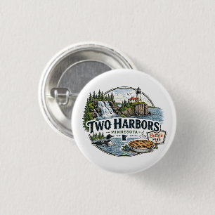 Badge Rond 2,50 Cm Vintage Two Harbors Minnesota North Shore se tradu