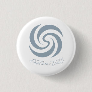 Badge Rond 2,50 Cm Vintage Zen Spirale Minérale Bleue avec Texte Pers