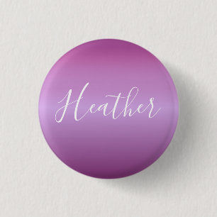 Badge Rond 2,50 Cm Violet pourpre & écriture personnalisée blanc