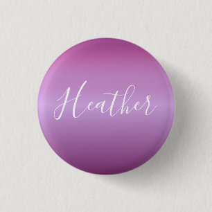 Badge Rond 2,50 Cm Violet violet et script blanc personnalisé