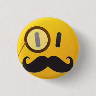 Badge Rond 2,50 Cm visage avec la moustache