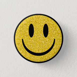 Badge Rond 2,50 Cm Visage de sourire parties scintillant