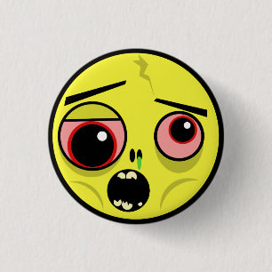 Badge Rond 2,50 Cm Visage de zombi