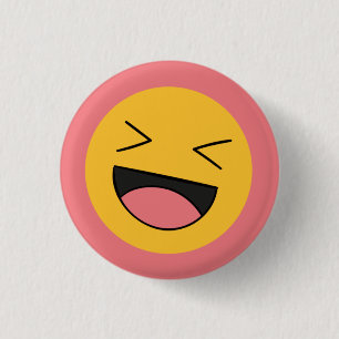 Badge Rond 2,50 Cm Visage d'émoji riant drôle