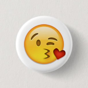 Badge Rond 2,50 Cm Visage Emoji de baiser