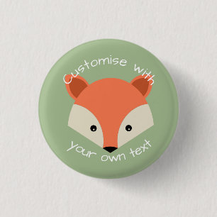 Badge Rond 2,50 Cm Visage Fox mignon personnalisé