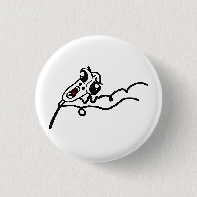 Badge Rond 2,50 Cm Visage Meme comique de rage effrayé par COURSE (Devant)