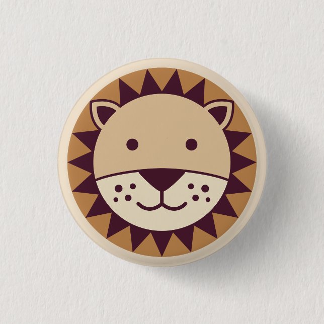 Badge Rond 2,50 Cm Visage mignon de lion (Devant)