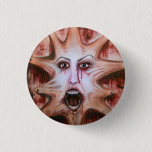 Badge Rond 2,50 Cm Visage sur la toile (Devant)