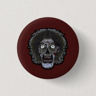 Badge Rond 2,50 Cm Visage ZOMBIE - Visage couleur