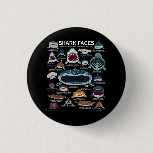 Badge Rond 2,50 Cm Visages de requins auxquels vous voulez participer