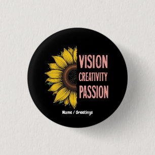 Badge Rond 2,50 Cm Vision amusante, créativité et passion Célébrer le
