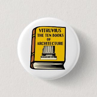 Badge Rond 2,50 Cm Vitruvius Dix livres de bouton de livre