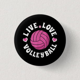 Badge Rond 2,50 Cm Vivez Amour Volleyball Pour Femmes Filles Volleyba
