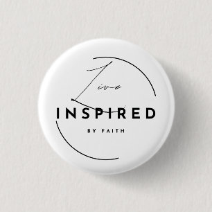 Badge Rond 2,50 Cm Vivez Inspiré par la Foi Minimaliste Chrétien