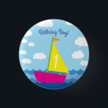 Badge Rond 2,50 Cm Voile Bateau Cute Enfants 1er anniversaire fête<br><div class="desc">Ce adorable voilier pour enfant mignon printemps 1er anniversaire thème de fête est idéal pour un petit tournant 1! Parfait pour les enfants qui aiment la voile ou qui ont une fête d'anniversaire de printemps!</div>