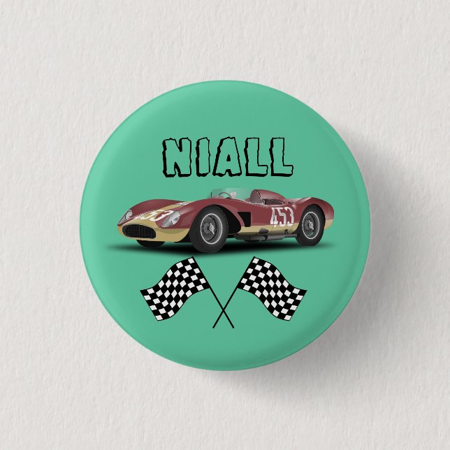 Badge Rond 2,50 Cm Voiture de course sportive (Devant)