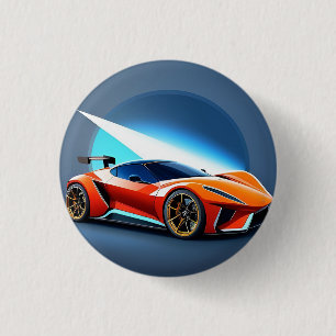 Badge Rond 2,50 Cm Voiture de sport élégante au design moderne