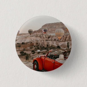 Badge Rond 2,50 Cm Voiture Rouge Vintage classique à regarder des bal