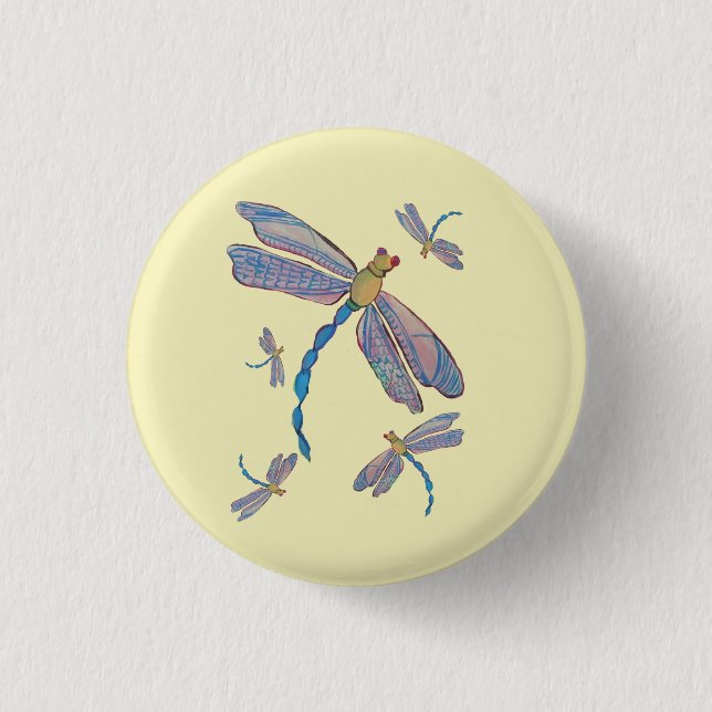 Badge Rond 2,50 Cm Vol de libellules (Devant)
