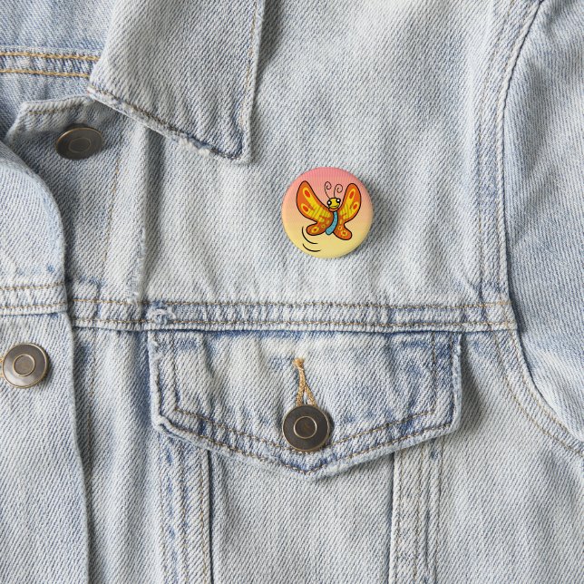 Badge Rond 2,50 Cm Volée Sunset Buttah (En situation)