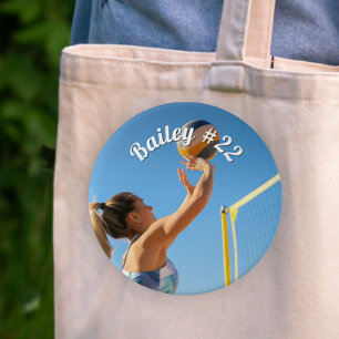 Badge Rond 2,50 Cm Volleyball personnalisé jour de match nom numéro p